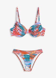 Bikini na fiszbinach (2 części). Czerwone bikini bonprix, bez wzorów. Za 109,99 zł.