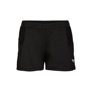 Spodenki do Squasha damskie Victor R-04200. Czarne szorty VICTOR, bez wzorów, z materiału, sportowe. Za 139,99 zł.
