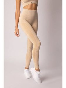 Spaio Legginsy sportowe "Melange" w kolorze beżowym rozmiar: XS. Brązowe legginsy Spaio, xs, bez wzorów, z materiału, outdoorowe. Za 130,99 zł.
