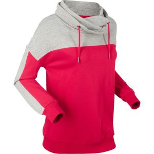 Bluza dresowa, długi rękaw bonprix jasnoszary melanż - czerwony. Bluzy marki 4f. Za 54,99 zł.