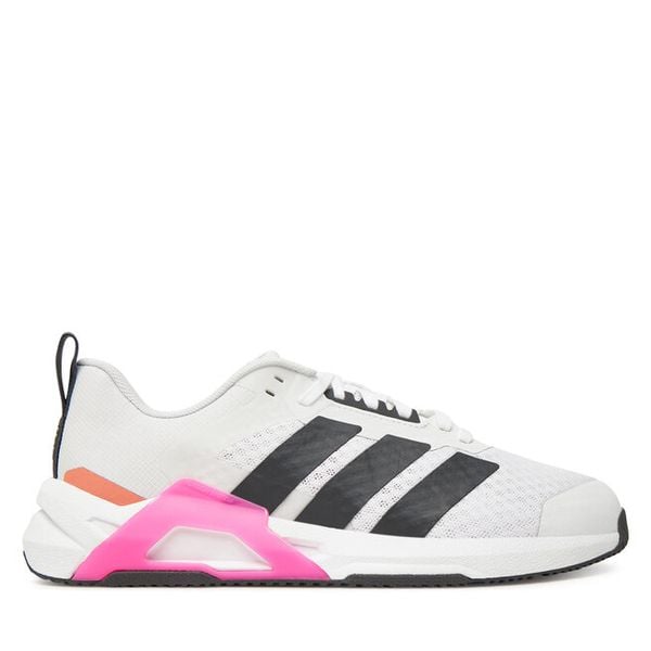 Buty na siłownię adidas. Białe buty sportowe ADIDAS, bez wzorów, bez zapięcia, na fitness i siłownię. Za 309,99 zł.
