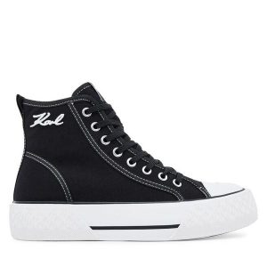 Trampki KARL LAGERFELD. Czarne trampki KARL LAGERFELD, bez wzorów, bez zapięcia. Za 349,99 zł.