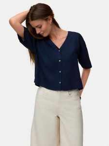 Vero Moda Koszula Rosie 10346914 Granatowy Loose Fit. Niebieskie koszule Vero Moda, m, bez wzorów, z wiskozy, bez kołnierzyka, bez ramiączek. Za 129,99 zł.