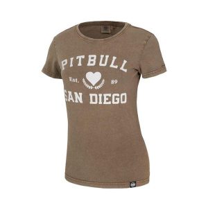 Koszulka damska Pitbull Denim Washed Love PB. Białe bluzki PITBULL, xs, bez wzorów, z denimu, casualowe, bez kołnierzyka, bez ramiączek. Za 54,99 zł.