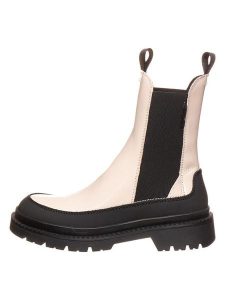 GANT Footwear Skórzane sztyblety w kolorze czarno-beżowym rozmiar: 39. Brązowe botki GANT Footwear, bez wzorów, z okrągłym noskiem, bez obcasa, bez zapięcia. Za 294,28 zł.