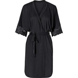 Szlafrok kimono bonprix czarny. Szlafroki marki bonprix. Za 89,99 zł.