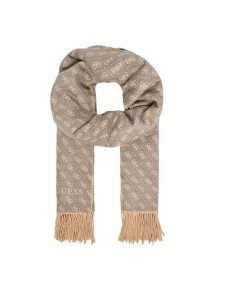 Guess Szalik AW5423 POL03 Beżowy. Brązowe rękawiczki Guess, z aplikacjami, z materiału. Za 239,99 zł.