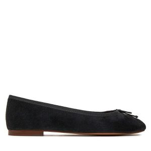Baleriny Geox. Czarne balerinki Geox, bez wzorów, bez obcasa, bez zapięcia. Za 269,99 zł.