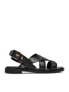 Lasocki Sandały CEO-RST-EMIE-45 Czarny. Czarne sandały Lasocki, bez wzorów, ze skóry, bez obcasa, na płaskiej podeszwie, bez zapięcia. Za 169,99 zł.