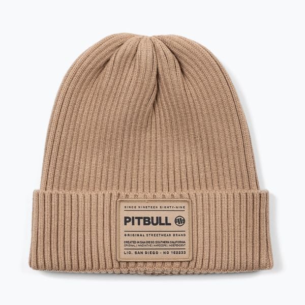 Czapka zimowa Pitbull Beanie Dock. Brązowe czapki PITBULL, bez wzorów, z dzianiny, klasyczne. Za 62,99 zł.