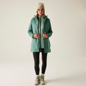 Kurtka zimowa damska 3 w 1 Denbury. Zielone kurtki Regatta, na zimę, bez wzorów, z puchu, bez kaptura. W wyprzedaży za 422,99 zł.