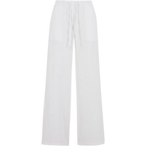 Damskie spodnie z szerokimi nogawkami Urban Classics Structured. Białe spodnie dresowe Urban Classics, bez wzorów. Za 206,00 zł.