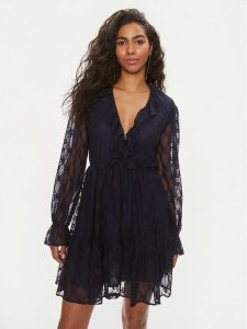 Liu Jo Sukienka codzienna MA4096 J4703 Granatowy Regular Fit. Niebieskie sukienki Liu Jo, na co dzień, bez wzorów, z bawełny, bez kołnierzyka, bez ramiączek, proste. Za 689,99 zł.