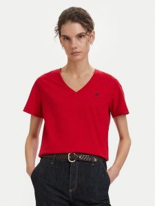 Beverly Hills Polo Club T-Shirt P-SS26W-TS516518 Czerwony Regular Fit. Czerwone t-shirty Beverly Hills Polo Club, xs, bez wzorów, z bawełny, bez kołnierzyka, bez ramiączek. Za 139,99 zł.