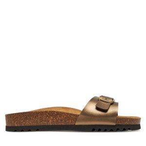 Klapki Scholl. Brązowe klapki Scholl, bez wzorów, bez obcasa. Za 189,99 zł.