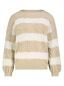 Sublevel Sweter w kolorze beżowo-kremowym rozmiar: L/XL. Brązowe swetry oversize Sublevel, l, bez wzorów, ze splotem, bez ramiączek. Za 130,99 zł.