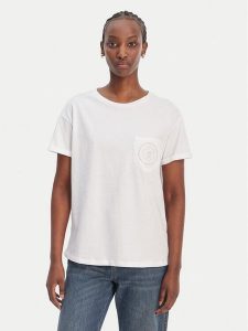 Liu Jo T-Shirt WA6372 JS923 Biały Regular Fit. Białe t-shirty Liu Jo, s, bez wzorów, z bawełny, bez kołnierzyka, bez ramiączek. Za 299,99 zł.