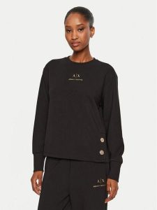 Armani Exchange Bluza 6DYM50 YJEGZ 1200 Czarny Regular Fit. Czarne bluzy Armani Exchange, xs, bez wzorów, z syntetyku, bez kaptura. Za 319,99 zł.