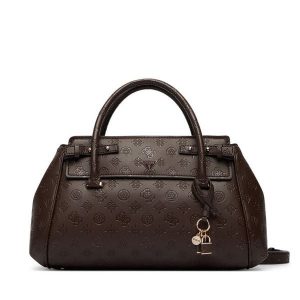 Torebka Guess. Brązowe kuferki Guess, z aplikacjami, bez dodatków. Za 634,99 zł.
