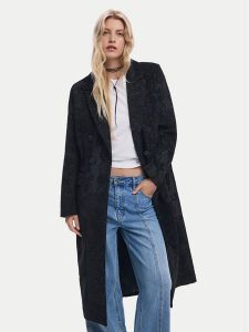 Desigual Płaszcz przejściowy Patch 25WWEW16 Czarny Regular Fit. Czarne płaszcze Desigual, m, bez wzorów, z syntetyku, bez kaptura. Za 589,99 zł.