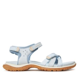 Sandały ECCO. Niebieskie sandały ecco, bez wzorów, bez obcasa, na płaskiej podeszwie, bez zapięcia. Za 369,99 zł.