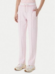 Guess Spodnie dresowe V5YB20 KB212 Różowy Regular Fit. Czerwone spodnie dresowe Guess, xl, z aplikacjami, z dresówki. Za 399,99 zł.