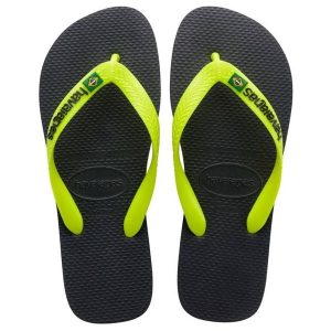 Klapki Havaianas Model 4110850 Kolor Czarny. Czarne klapki Havaianas, bez wzorów, z gumy, bez obcasa. Za 155,99 zł.