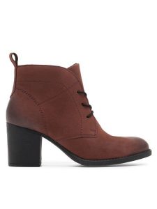 Lasocki Botki WI23-RUTH-04 Bordowy. Czerwone botki Lasocki, bez wzorów, z nubiku, bez obcasa, na słupku, bez zapięcia. Za 249,99 zł.