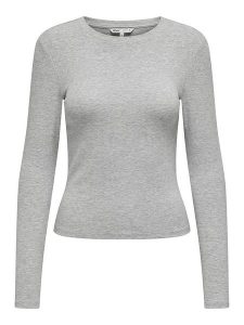 ONLY Koszulka w kolorze szarym rozmiar: XL. Szare bluzki ONLY, xl, bez wzorów, bez kołnierzyka, bez ramiączek. Za 37,30 zł.