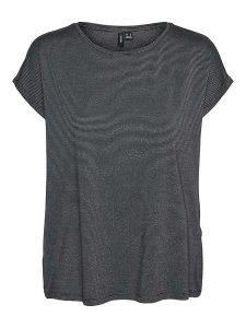 Vero Moda Koszulka w kolorze antracytowym rozmiar: XS. Czarne bluzki Vero Moda, s, bez wzorów, z wiskozy, klasyczne, bez kołnierzyka, bez ramiączek. Za 52,67 zł.