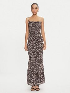 Gina Tricot Sukienka codzienna 24060 Brązowy Slim Fit. Brązowe kombinezony Gina Tricot, na co dzień, m, bez wzorów, z syntetyku, bez kołnierzyka, bez ramiączek, proste. Za 139,99 zł.