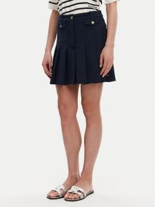 Tommy Hilfiger Spódnica plisowana WW0WW44731 Granatowy Regular Fit. Niebieskie spódnice TOMMY HILFIGER, bez wzorów, z syntetyku. Za 379,99 zł.