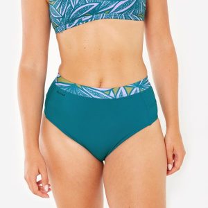 Dół kostiumu kąpielowego surfingowego damski Olaian Rosa. Fioletowe bikini OLAIAN, bez wzorów, z elastanu. Za 79,99 zł.