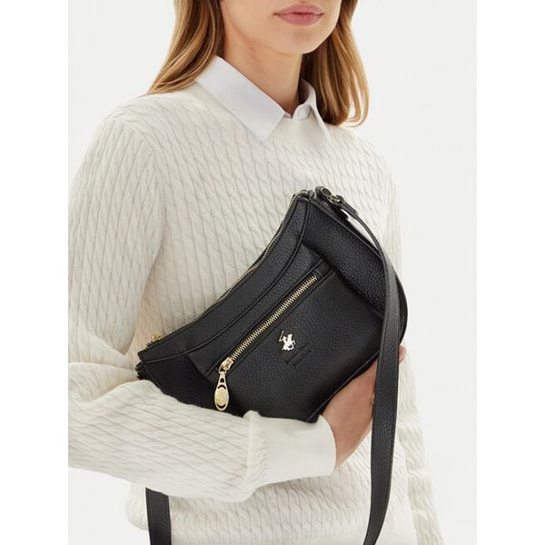 Torebka Beverly Hills Polo Club. Czarne listonoszki Beverly Hills Polo Club, bez wzorów, bez dodatków. Za 159,99 zł.