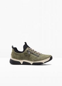 Komfortowe sneakersy marki Rieker z wyściełaną wkładką. Czarne buty sportowe bonprix, bez wzorów, bez zapięcia. Za 339,99 zł.