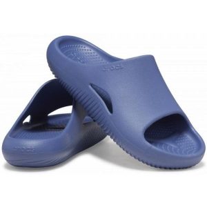 Klapki Crocs Mellow recovery Slide 208392-402 niebieskie. Niebieskie klapki bez wzorów, bez obcasa. Za 345,55 zł.
