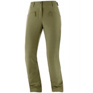 Spodnie zimowe na narty i snowboard damskie Salomon EDGE. Zielone spodnie sportowe Salomon, na zimę, m, bez wzorów, z elastanu, narciarskie. Za 299,00 zł.