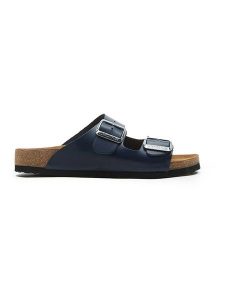 Comfortfusse Skórzane klapki w kolorze granatowym rozmiar: 40. Niebieskie klapki Comfortfüße, bez wzorów, z otwartym noskiem, bez obcasa. Za 250,35 zł.