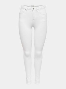 ONLY Jeansy Power 15250153 Biały Skinny Fit. Białe jeansy ONLY, bez wzorów, z bawełny. Za 129,99 zł.
