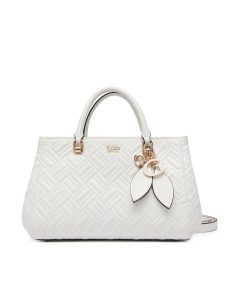 Guess Torebka Sally HWQG99 21060 Biały. Białe kuferki Guess, z aplikacjami, ze skóry, bez dodatków. Za 749,99 zł.