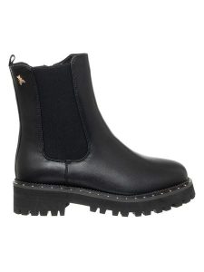 Patrizia Pepe Sztyblety w kolorze czarnym rozmiar: 38. Czarne botki Patrizia Pepe, z aplikacjami, bez obcasa, na platformie, bez zapięcia. Za 396,24 zł.