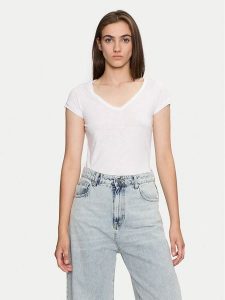 Sisley T-Shirt 3TNHL4007 Biały Regular Fit. Białe t-shirty Sisley, m, bez wzorów, z bawełny, bez kołnierzyka, bez ramiączek. Za 59,99 zł.