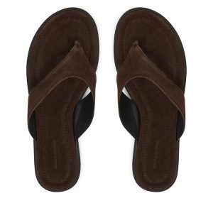 Japonki Vagabond Shoemakers. Brązowe klapki Vagabond Shoemakers, bez wzorów, bez obcasa. Za 389,99 zł.