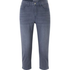 Rybaczki dżinsowe ze stretchem. Niebieskie jeansy bonprix, bez wzorów, z jeansu. Za 97,99 zł.