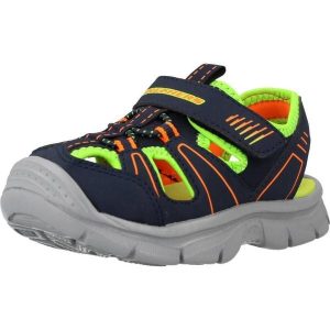 Sandały SKECHERS RELIX Niebieski. Niebieskie sandały Skechers, bez wzorów, z syntetyku, bez obcasa, bez zapięcia. Za 149,99 zł.