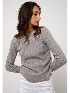 AUTHENTIC CASHMERE Kaszmirowy sweter "Bella" w kolorze szarym rozmiar: S. Szare swetry oversize AUTHENTIC CASHMERE, s, bez wzorów, z kaszmiru, bez ramiączek. Za 351,38 zł.