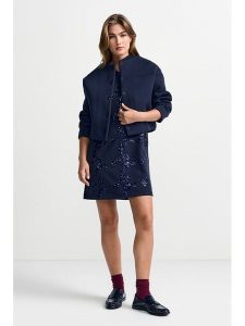 Rich & Royal Sukienka w kolorze granatowym rozmiar: L. Niebieskie sukienki Rich & Royal, na co dzień, l, bez wzorów, bez kołnierzyka, bez ramiączek, mini, proste. Za 269,95 zł.