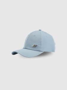4F Czapka z daszkiem strapback uniseks - granatowa S/M (58cm). Niebieskie czapki 4f, bez wzorów, klasyczne. Za 69,99 zł.
