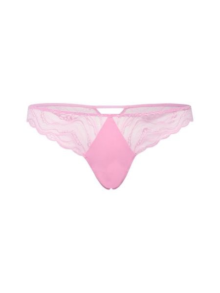 Calvin Klein Stringi koronkowe Kobiety Sztuczne włókno różowy, S. Czerwone stringi Calvin Klein, bez wzorów, z koronki. Za 59,95 zł.