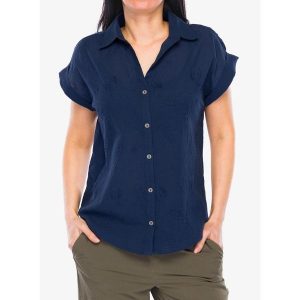 Koszula turystyczna damska Royal Robbins Oasis S/S. Szare koszule ROYAL ROBBINS, s, bez wzorów, bez kołnierzyka, bez ramiączek. Za 319,99 zł.